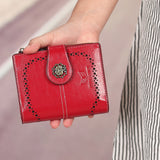 Royal Bagger RFID Short Wallets for Women Smooth Genuine Cow Leather Female Purse Korea Fashion Card Holder Small Pocket Elegant