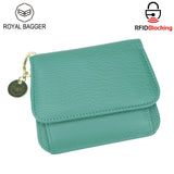 Royal Bagger RFID Short Wallet for Women Genuine Cow Leather Large Capacity Key Chain Card Holders Fashion Trifold Wallets 1459